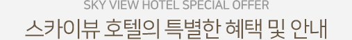 스카이뷰 호텔의 특별한 혜택 및 안내